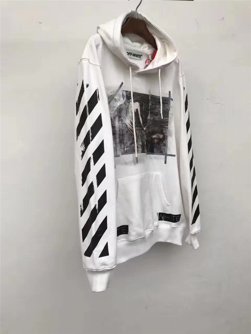 Off white Religious dissolution Back Hoodie