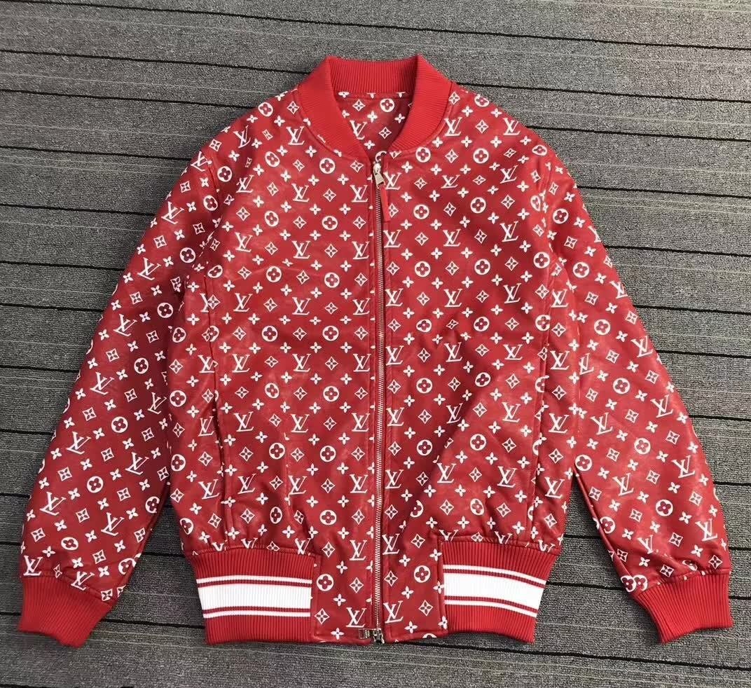 Supreme LV Red Leather Jacket – vnderwick